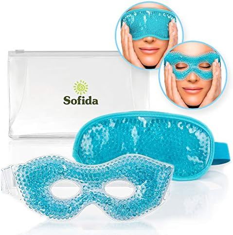 Sofida Cooling Gel Eye 2 Masks Reduce Puffy Dark Circles Migraines Headaches Stres Relief Reusable H | Amazon (US)
