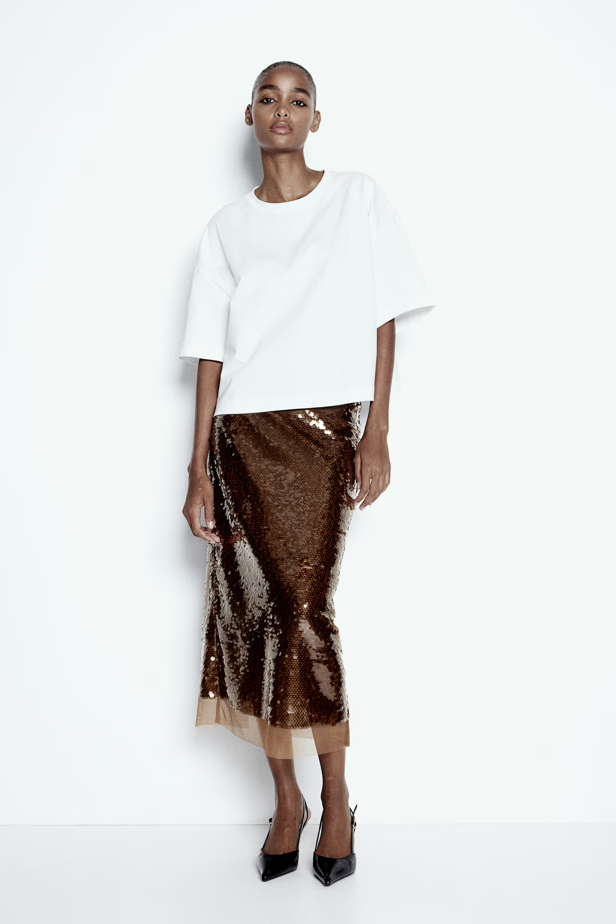 Sequined midi skirt | H&M (UK, MY, IN, SG, PH, TW, HK)