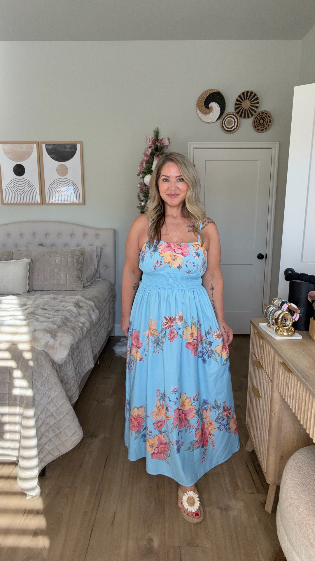 I’m wearing a size large in everything. I’d prefer an XL in the long white cover up for more hip room to button it fully  

#LTKSeasonal #LTKOver40 #LTKMidsize