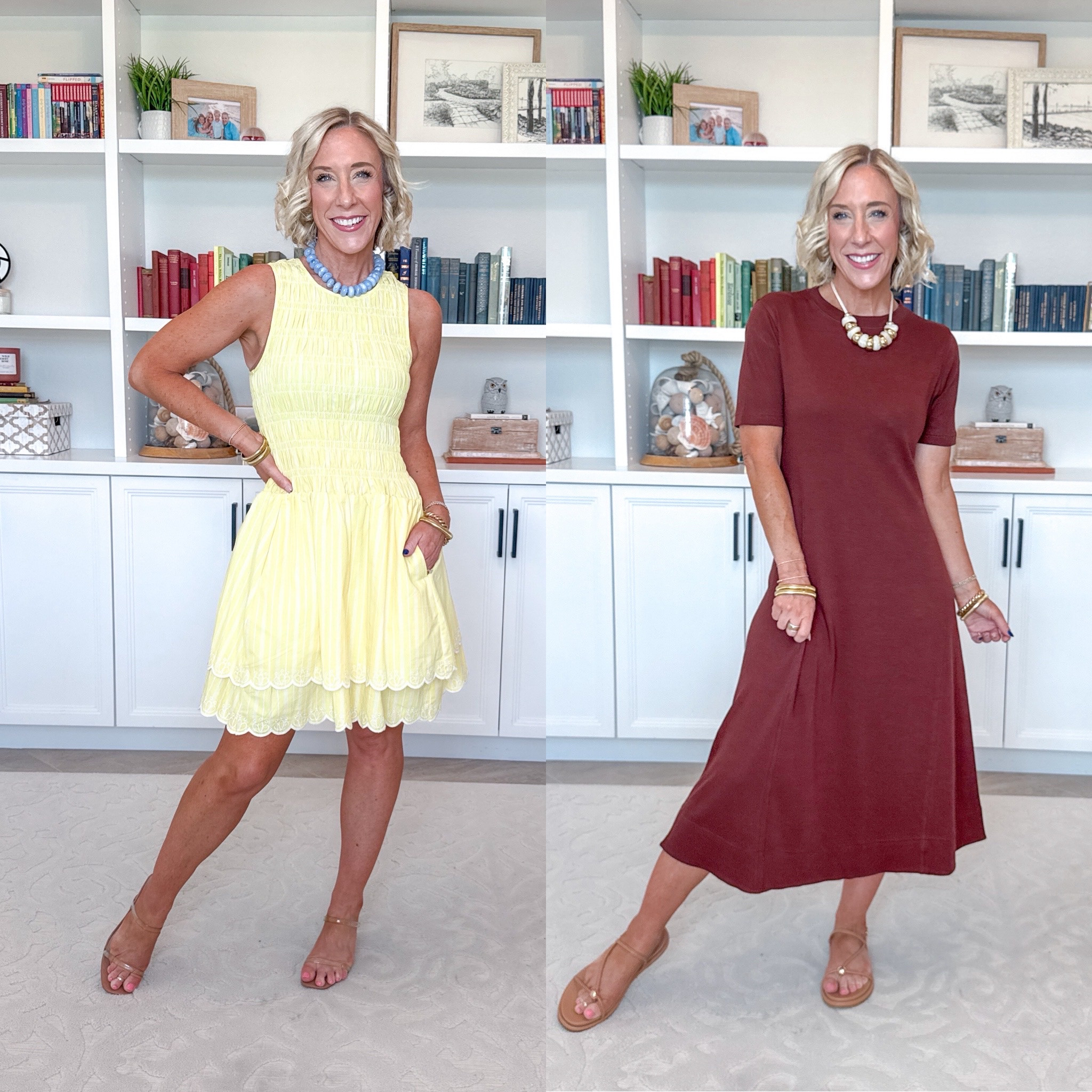 Walmart: unboxing - part 1 (dresses) *Smocked Cotton Sleeveless Mini Dress - size XS. $34. 2 colors. Seamed Cotton Midi Dress - size XS. $16.98. 7 colors.