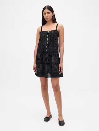 Lace-Trim Drop-Waist Mini Dress | Gap (US)
