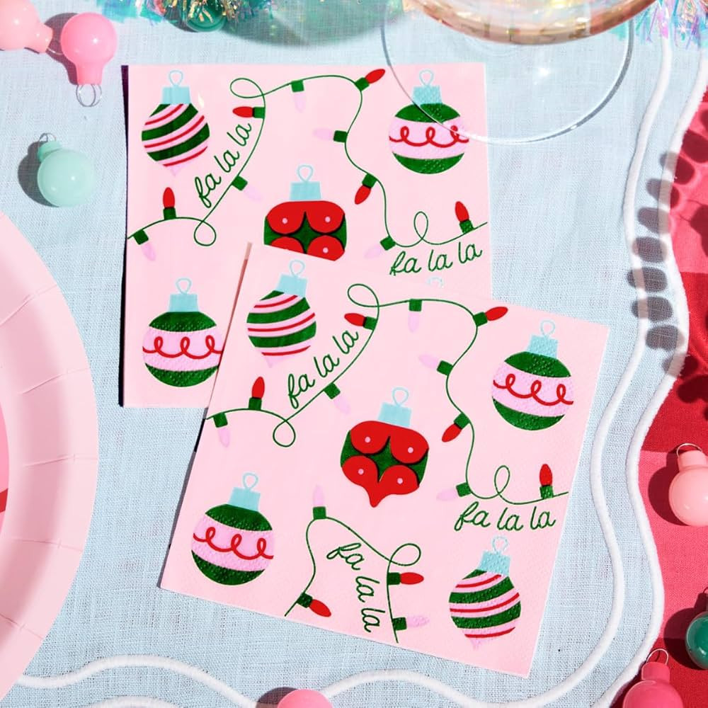 xo, Fetti Ornament Cocktail Napkins - 3-ply, 25 pcs | Christmas Party Decorations, Xmas Party Tab... | Amazon (US)