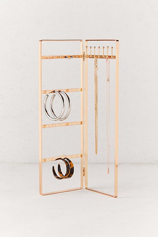 Laya Folding Jewelry Storage Stand - Gold at Urban Outfitters | Urban Outfitters (US and RoW)
