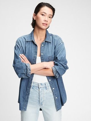 Denim Big Shirt with Washwell&#x26;#153 | Gap (US)