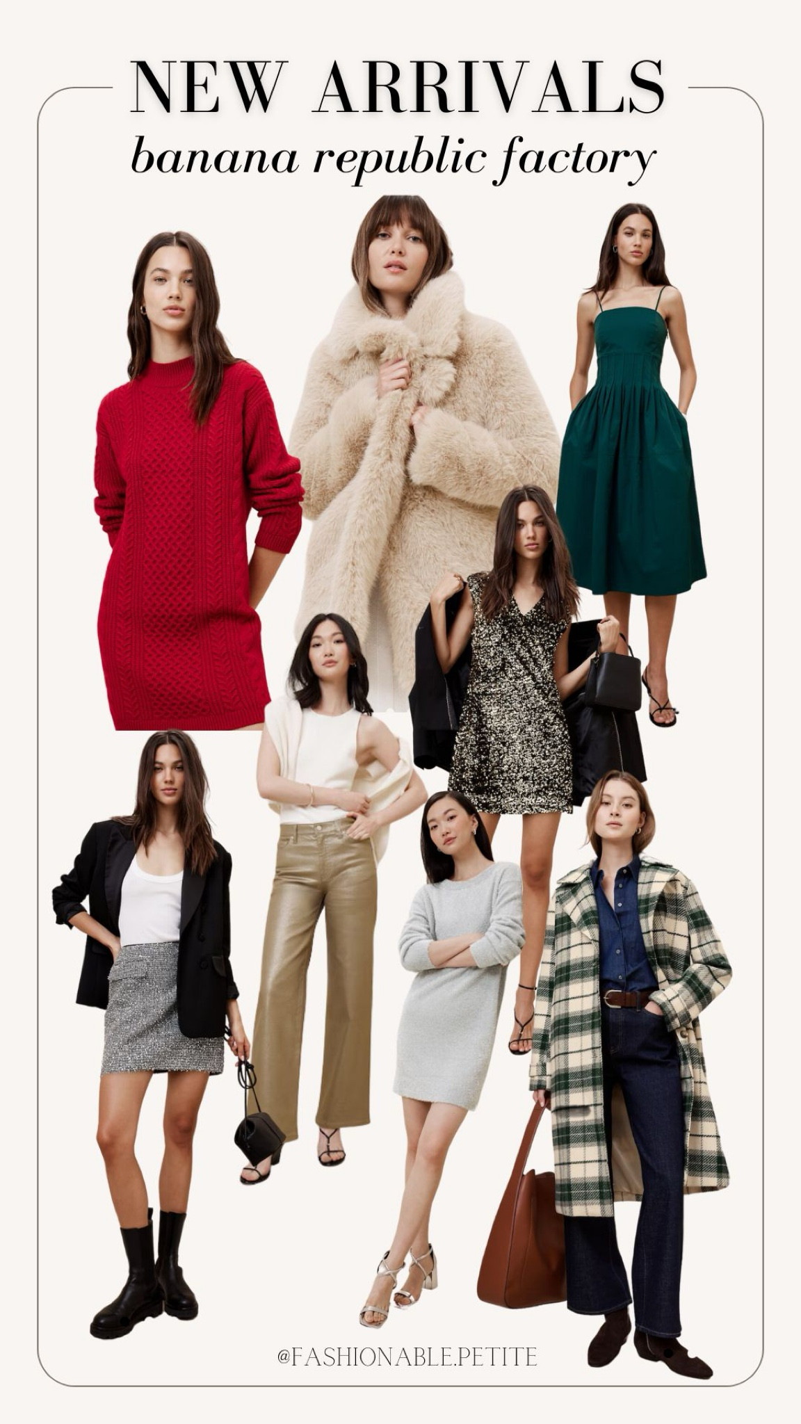 New arrivals at banana republic factory! I love this sequin dress and faux fur coat!

Winter coat, faux fur coat, sweater dress, cable knit, plaid coat, sequin dress, metallic tweed skirt. 

#LTKSaleAlert #LTKHoliday