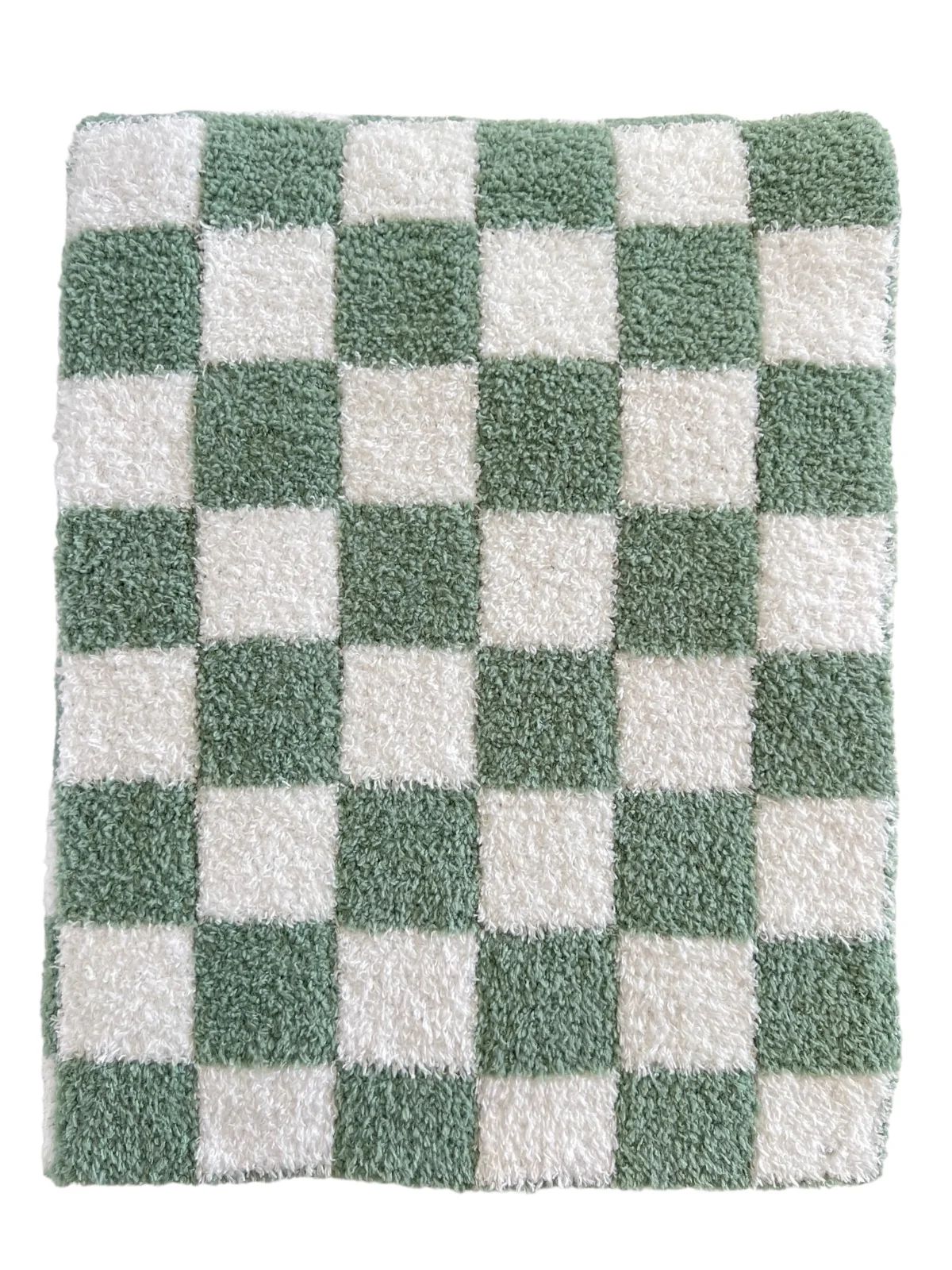 Phufy® Bliss Checkerboard Blanket, Sage | SpearmintLOVE