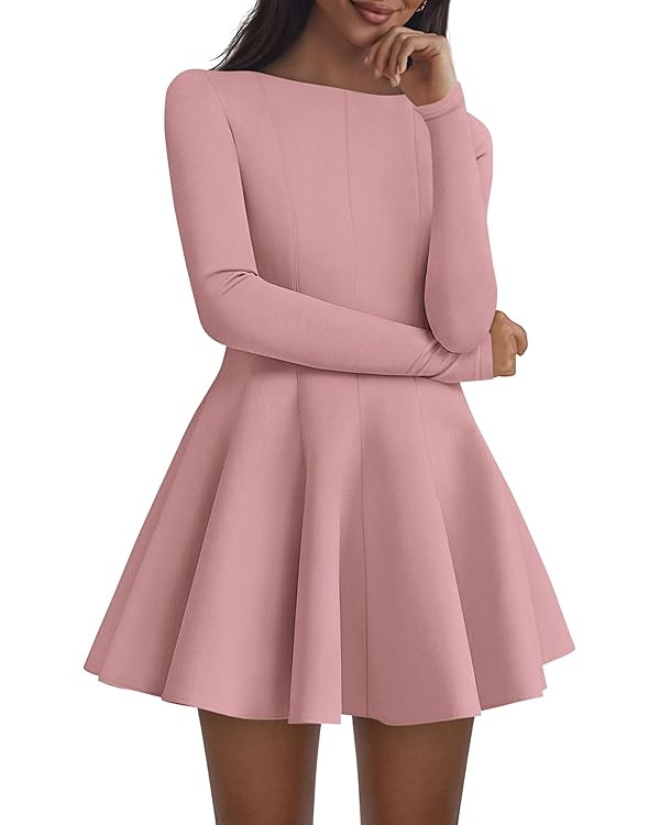 PRETTYGARDEN Fall Cocktail Dresses for Women Elegant Classy Wedding Guest 2025 Long Sleeve Homeco... | Amazon (US)