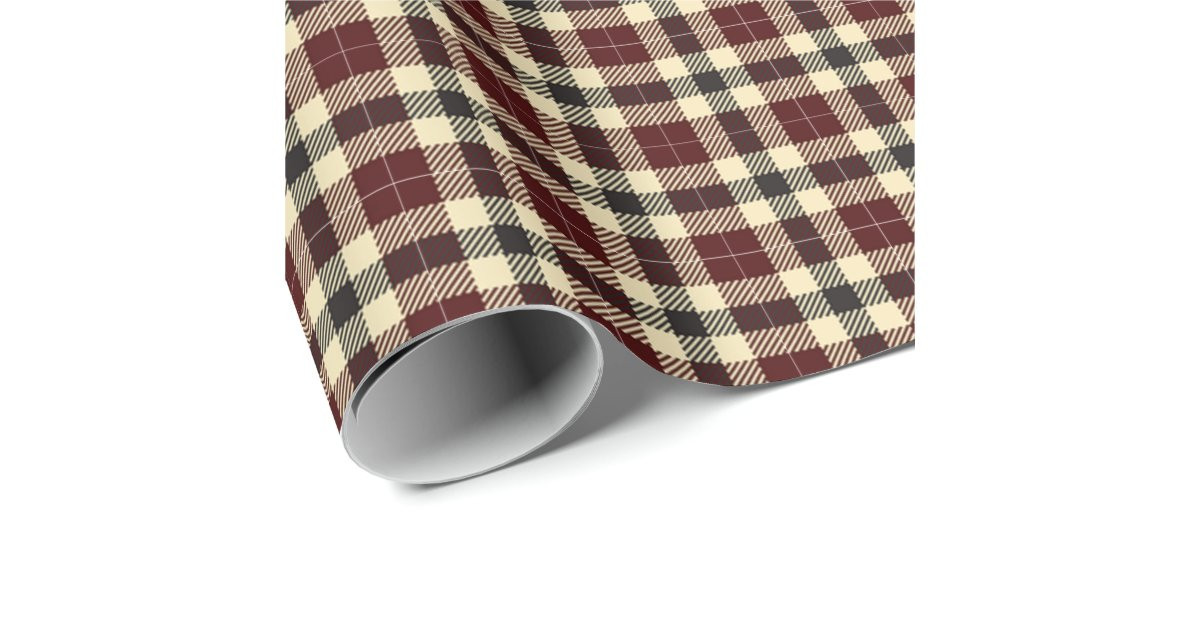 Burgundy and Black Tartan Plaid Wrapping Paper | Zazzle | Zazzle