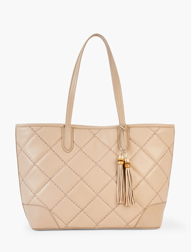 Quilted Leather Tote | Talbots