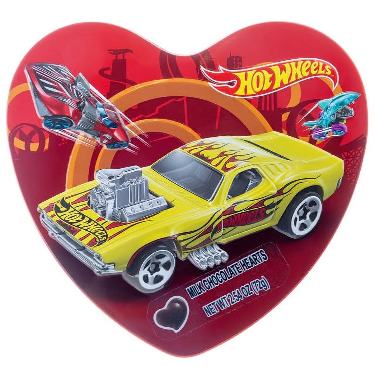 Galerie Hot Wheels??? Heart Tin with Milk Chocolate Hearts, 2.54 oz | Walmart (US)