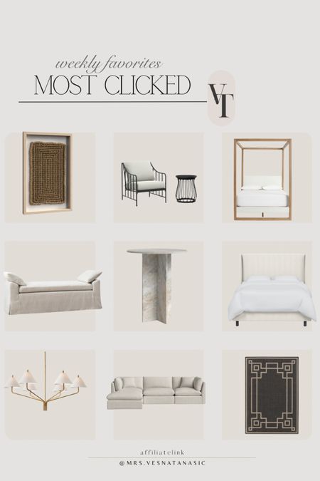 Most clicked this week, including some of my favorites! Loving this Pottery Barn canopy bed! 

Canopy bed, Pottery Barn, neutral earthy organic art, outdoor furniture, bed, marble side table, sofa, sectional, bed, bedroom, home, 

#LTKsalealert #LTKSeasonal #LTKhome