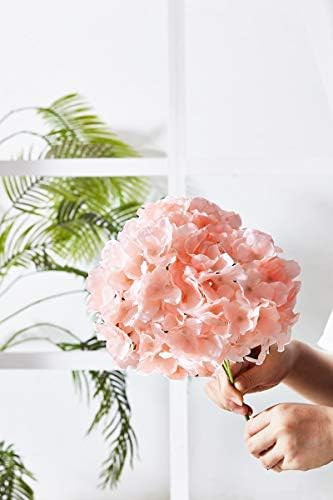 Kislohum Artificial Hydrangea Flowers Blush Heads 10 Fake Hydrangea Silk Flowers for Wedding Cent... | Amazon (US)