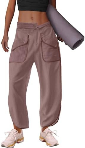 LAMISSCHE Oversized Barrel Lounge Pants Women Wide Leg Sweatpants with Pockets Baggy Cropped Pant... | Amazon (US)