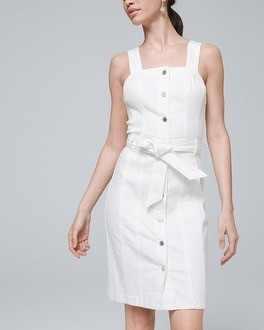 Denim Button Front Dress | White House Black Market