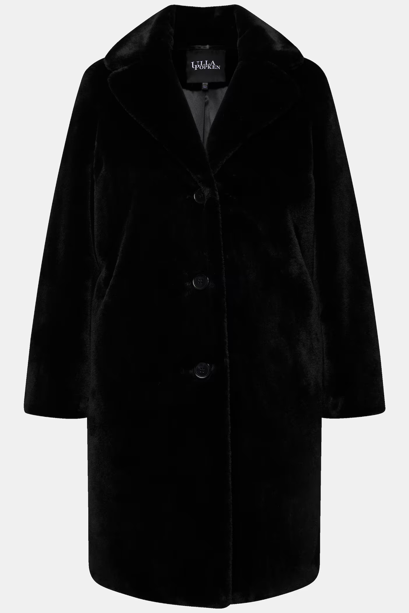 Faux Fur Lapel Collar Coat | Ulla Popken - US