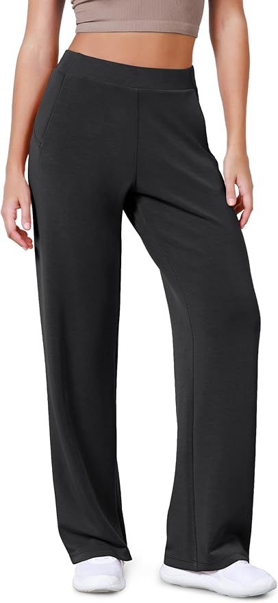 ODODOS Women's Modal Soft Wide Leg Pants Elastic High Waist Casual Lounge Relaxed Pants with Pock... | Amazon (US)