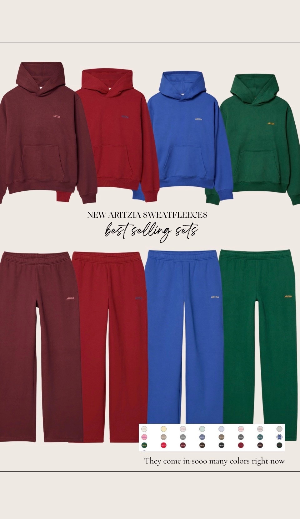 Aritzia new sweatfleece colors