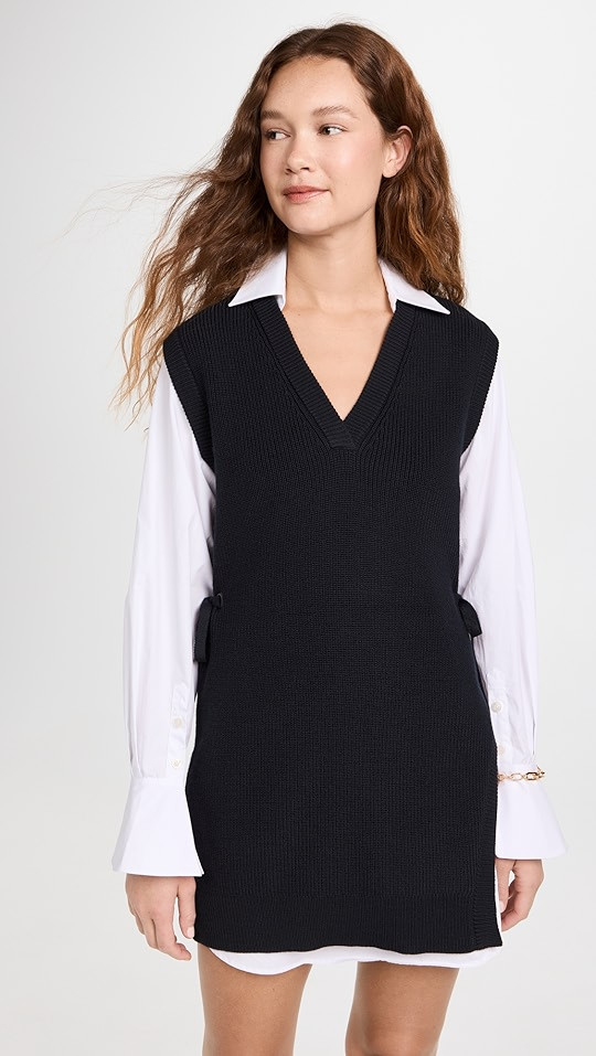 Skai Knit Poplin Combo Layered Knit and Shirt Dress | Shopbop