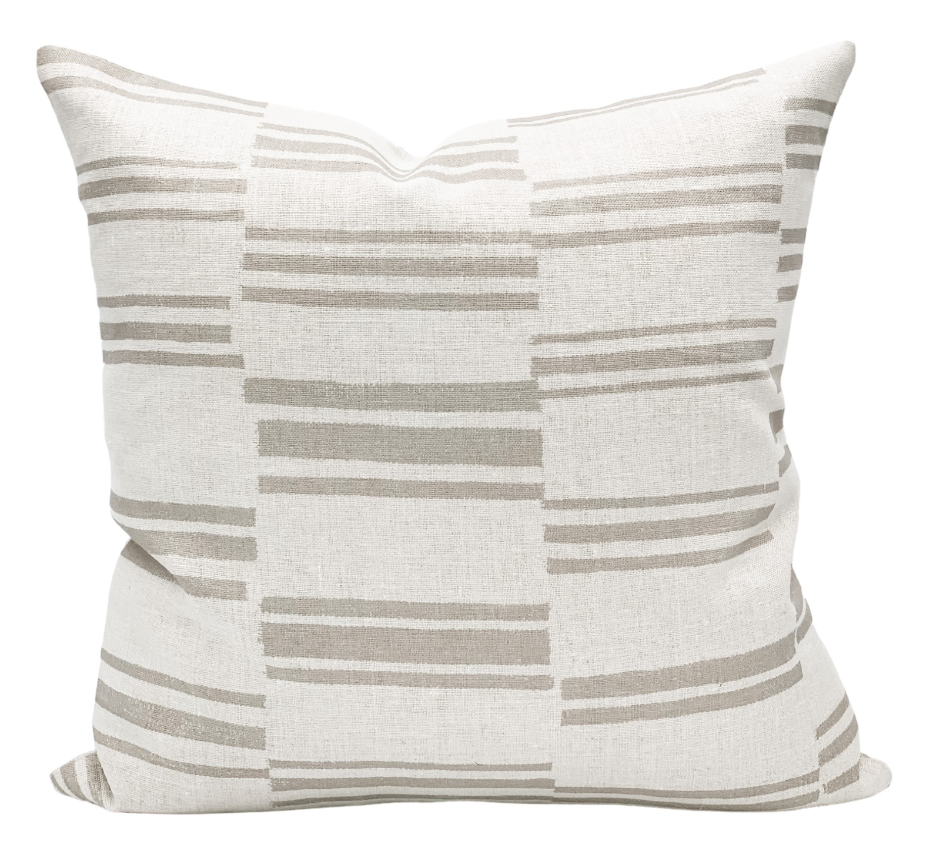 Kilim in Mushroom on Natural Linen Pillow Cover | Krinto