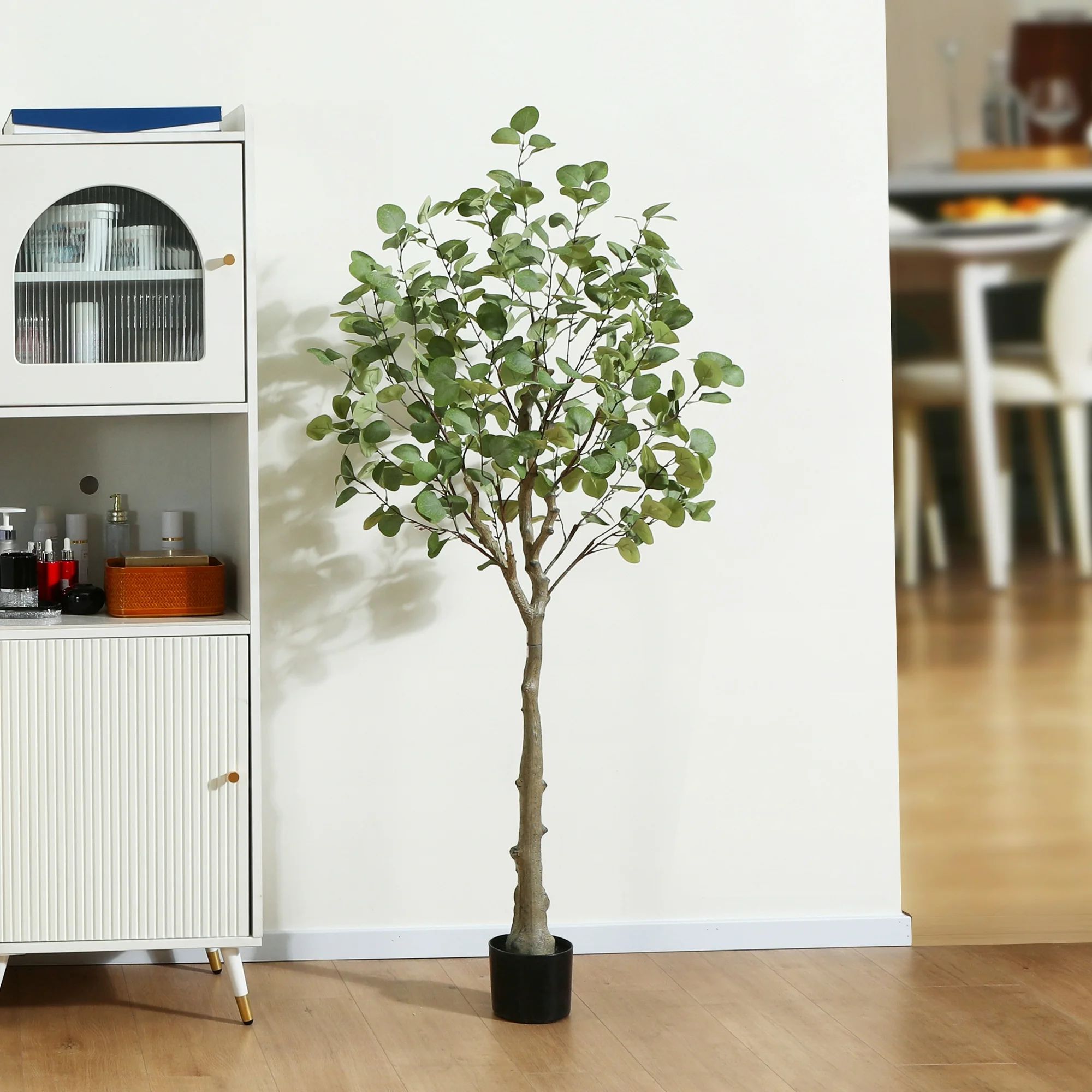 5ft Artificial Eucalyptus Silk Plants in Pot, Faux Plastic Eucalyptus Tree with Durable Plastic T... | Walmart (US)