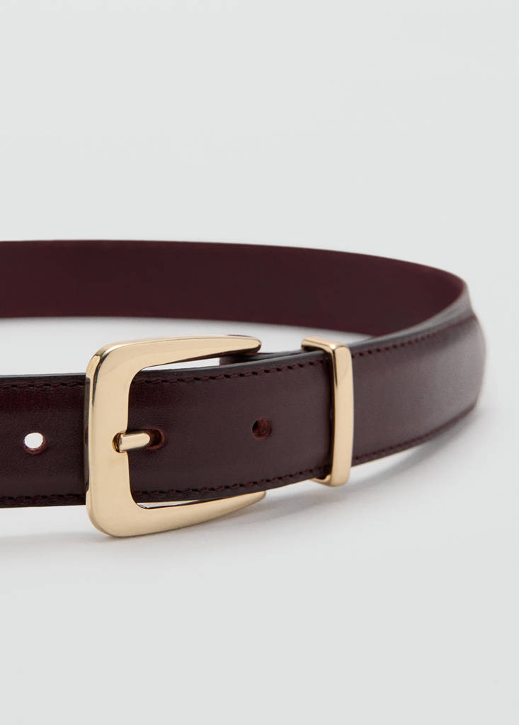 100% bovine leather belt burgundy - Women - M - MANGO | MANGO (UK)
