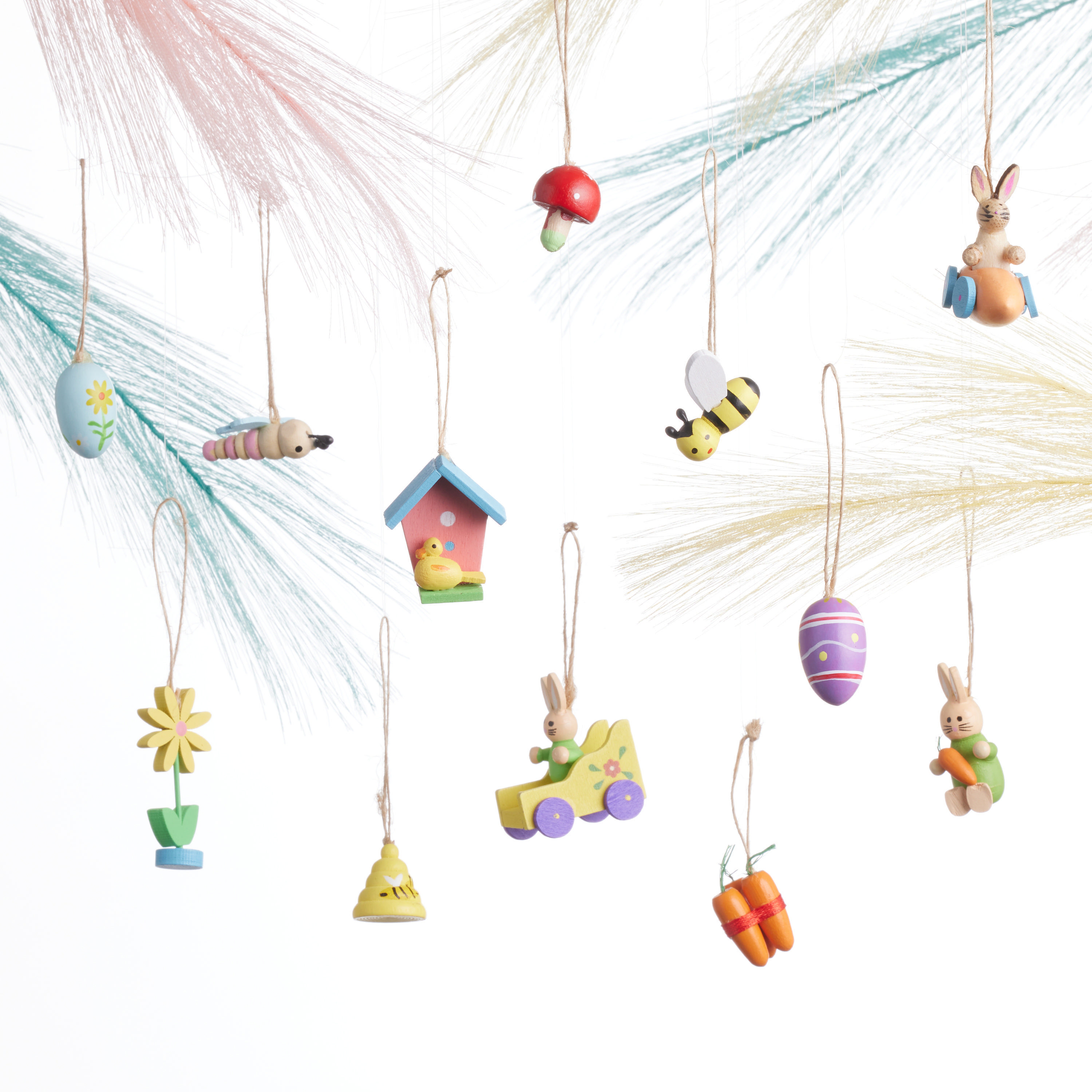 Wood Easter Icons Boxed Ornaments 12 Pack | World Market