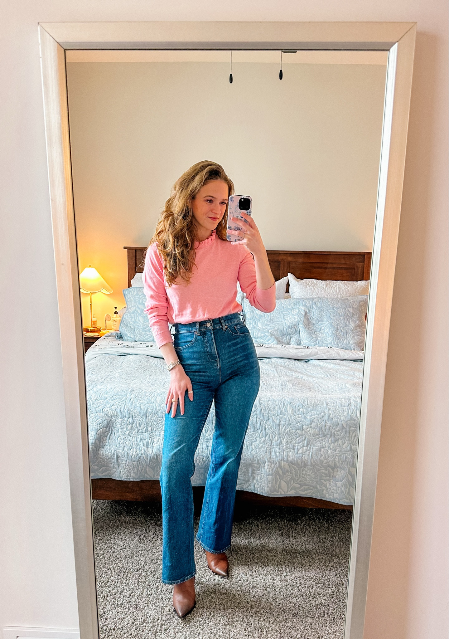 Pulling ALL the pink out of my closet for the next two weeks for Valentine’s Day!! 🩷 Heading into the office today & wanted to wear my favorite JCrew ruffle neck sweater - it’s perfect for this time of year! 