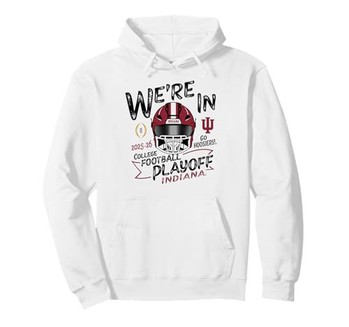 Indiana Hoosiers CFP College Football Playoff 2025-26 White Pullover Hoodie | Amazon (US)