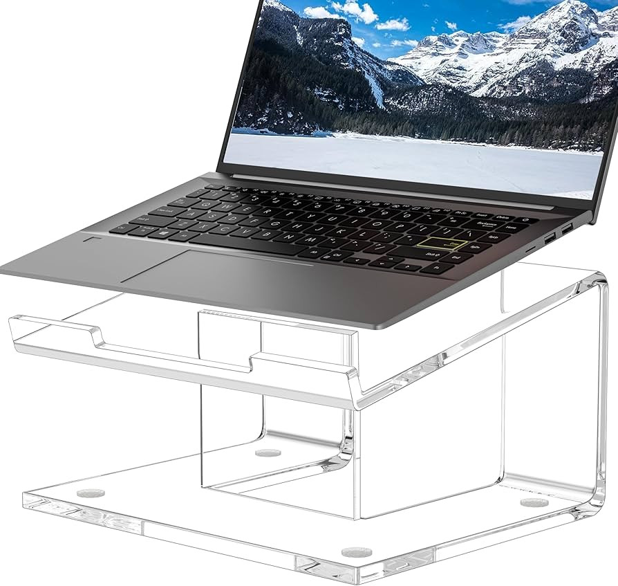 Acrylic Laptop Stand for Desk, Laptop Riser for 10-17.3 Inch Laptops, Ergonomic Computer Stand Ho... | Amazon (US)