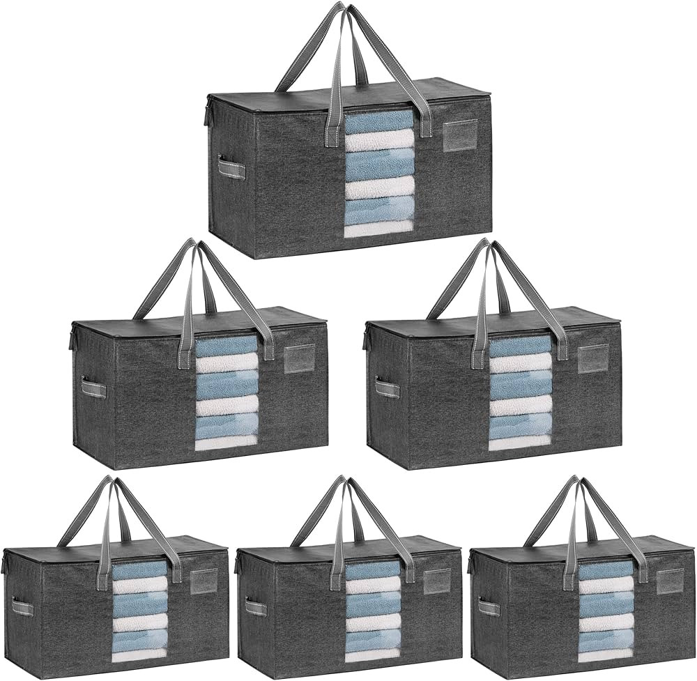 VENO 6 Pack Moving Bags, Comforter and Blanket Storage Bags for Closet, Moving Boxes, Boxes with ... | Amazon (US)