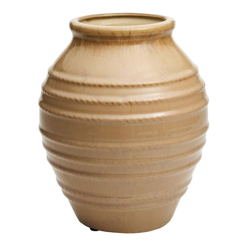 Reactive Brown Ceramic Decorative Vase, 10.6" | At Home