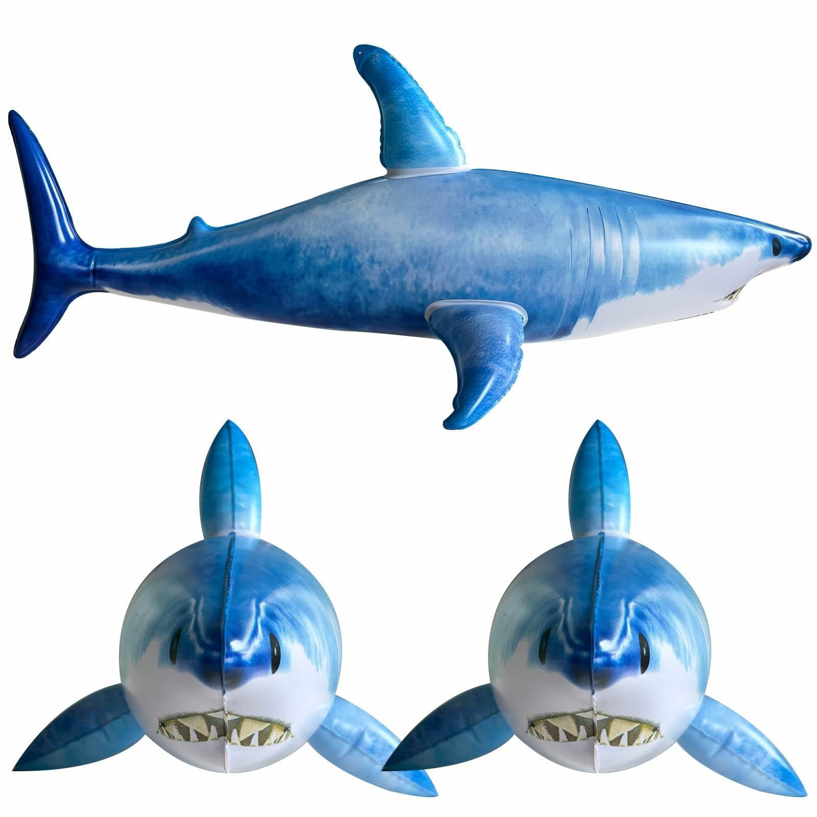 3PCS Inflatble Shark Pool Toys, 23Inch Shark Party Decorations for Birthday Pool Christmas, Party... | Amazon (US)