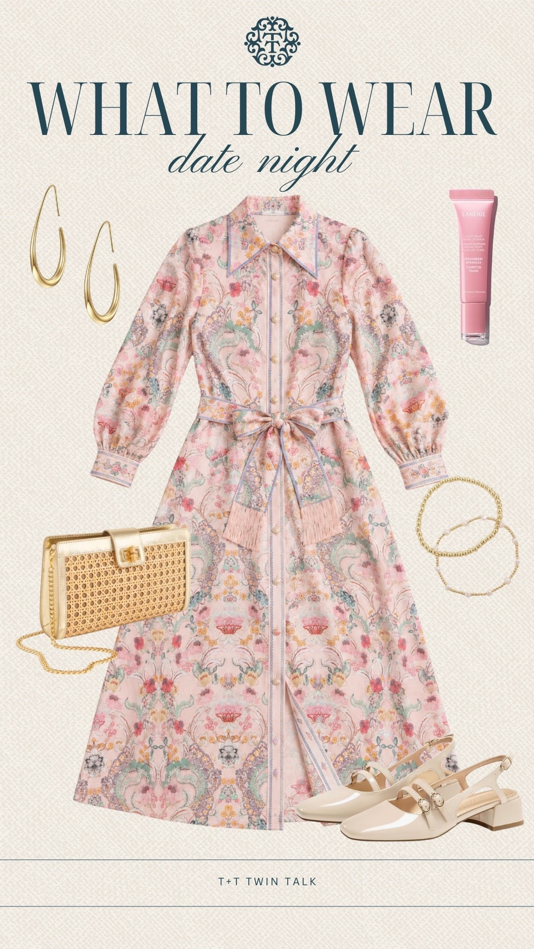T+T, what to wear! This Benaar La dress is such a pretty date night pick, and the gold accessories with the woven bag keep the whole look feeling polished without doing too much. Perfect for dinner somewhere fun, drinks after, or any date night that calls for dressing up a little.

#LTKOver40 #LTKMidsize #LTKSeasonal