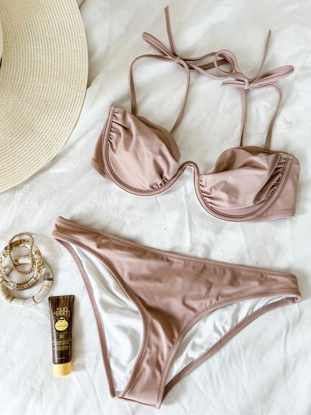Target swim is 30% off 🙌 I have been loving this neutral toe piece! I wear my true size in the top, small in the bottoms! 

Loverly Grey, swimsuit finds, vacation finds

#LTKswim #LTKFind #LTKsalealert