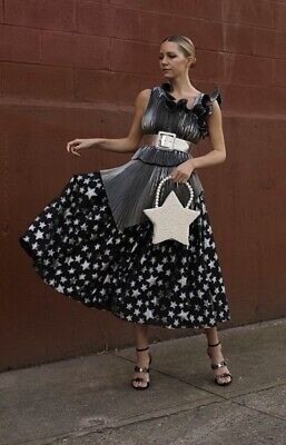 Gently Used Halogen x Atlantic Pacific Star Chiffon Midi Skirt Sz Large  | eBay | eBay US