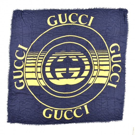 GUCCI Modal Silk GG Shawl Sapphire Yellow | FASHIONPHILE | FASHIONPHILE (US)