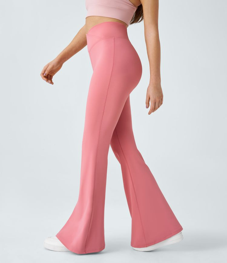 Women’s Crossover High Waisted Back Pocket Super Flare Leggings - Halara | HALARA