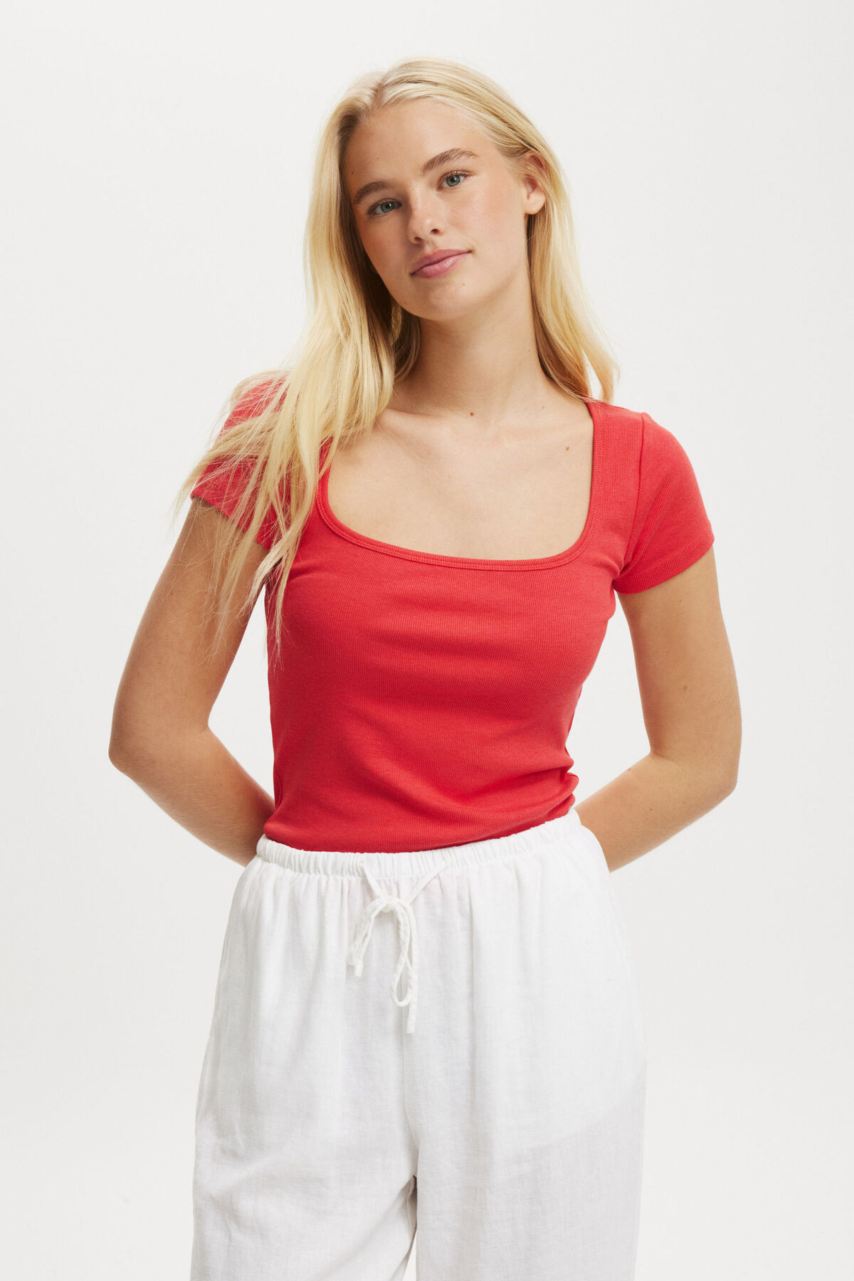 Byron Square Neck Short Sleeve | Cotton On (US)