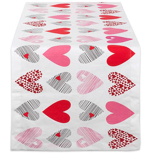 Design Imports Hearts Collage Print Table Runner - 14"" x 108 | HSN