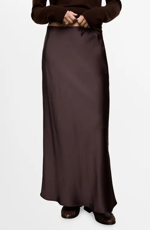 MANGO Satin Maxi Skirt in Plum at Nordstrom, Size Small | Nordstrom