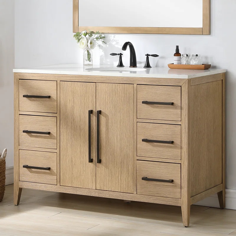 Alsup 48'' Single Bathroom Vanity with Quartz Top | Wayfair North America