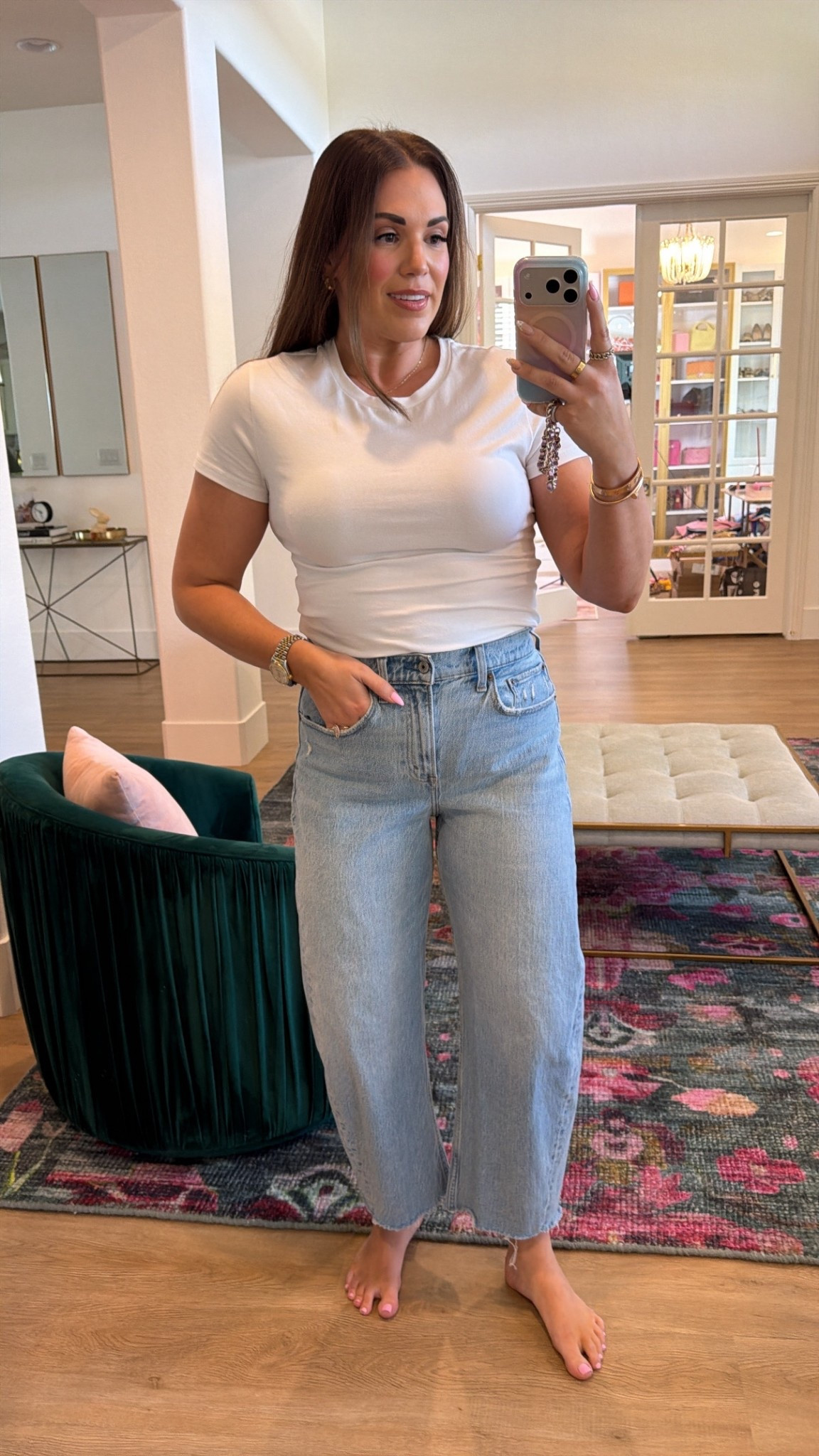 my very favorite tees! so soft, never pill or fade, and wash super well! i’m in the large. i love the cropped version best, but also linking the longer version too. on sale for $20! 

#LTKMidsize #LTKSeasonal #LTKSaleAlert