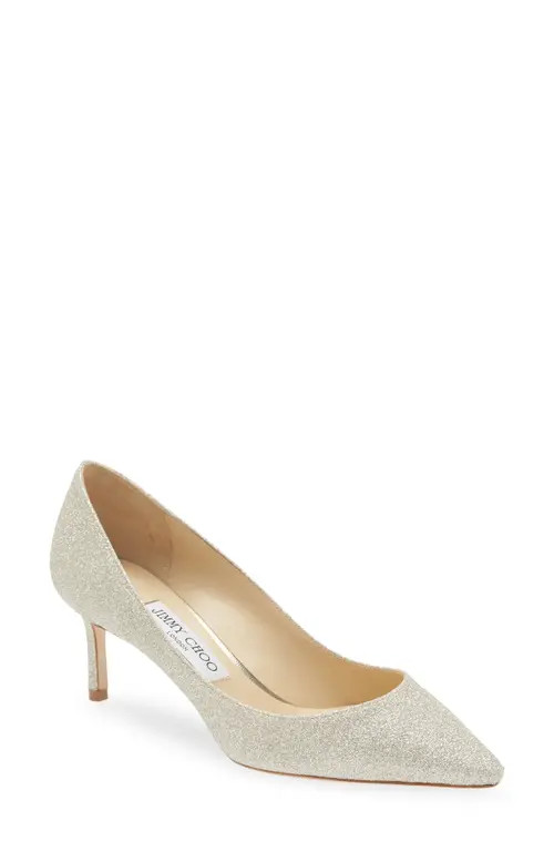 Jimmy Choo Romy Dusty Glitter Pump in Platinum Ice at Nordstrom, Size 13Us | Nordstrom