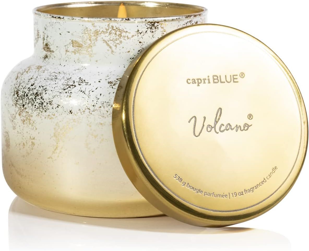 Capri Blue Glimmer Signature Jar - Volcano Scented Candle with Ombre Glass Candle Holder - Luxury... | Amazon (US)