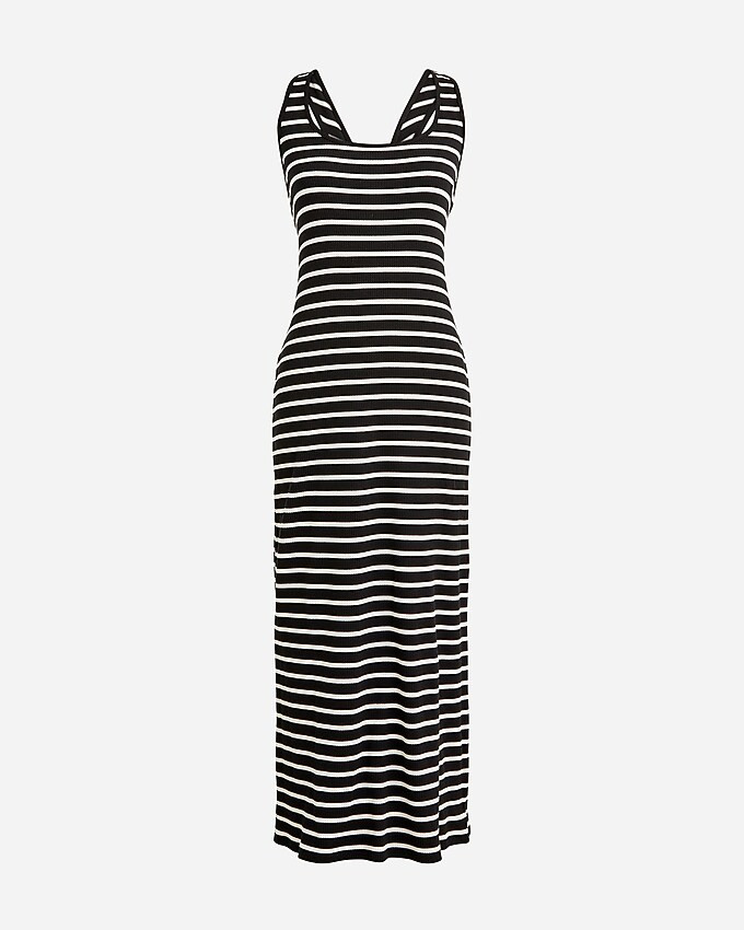 Cross-back midi dress in striped vintage rib | J. Crew US