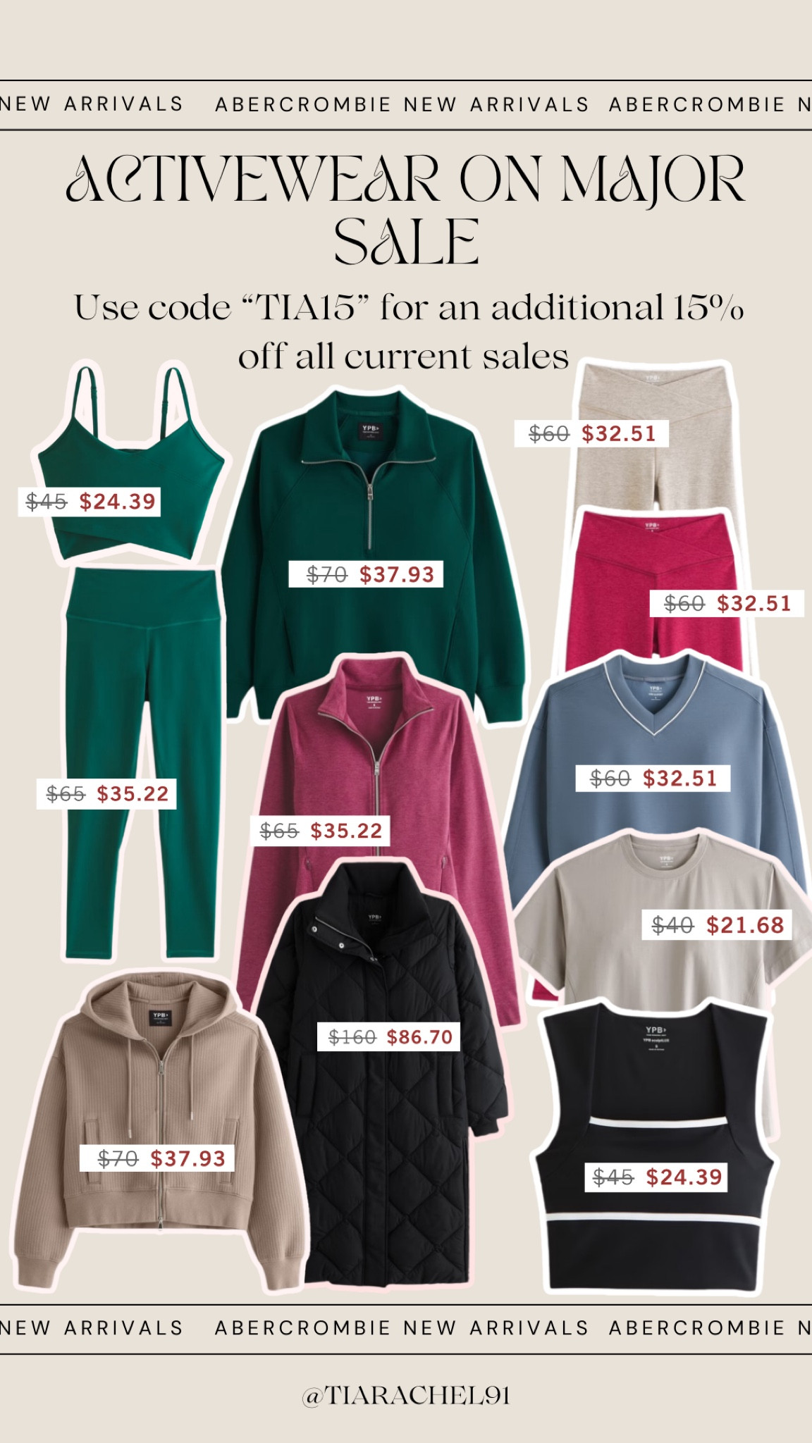 Abercrombie has super cute activewear right now + their early Black Friday sale is live! 25% off almost everything for MyAbecrombie members + an extra 15% off YPB and my code “TIA15” stacks for an additional 15% off! 

#LTKActive #LTKCyberWeek #LTKSaleAlert