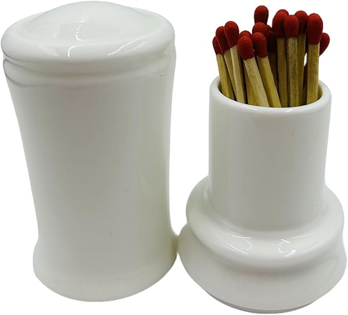 Ceramic Match Holder With Striker - Decorative Matches Holder for Matches - Ldeal for Fireplace, ... | Amazon (US)