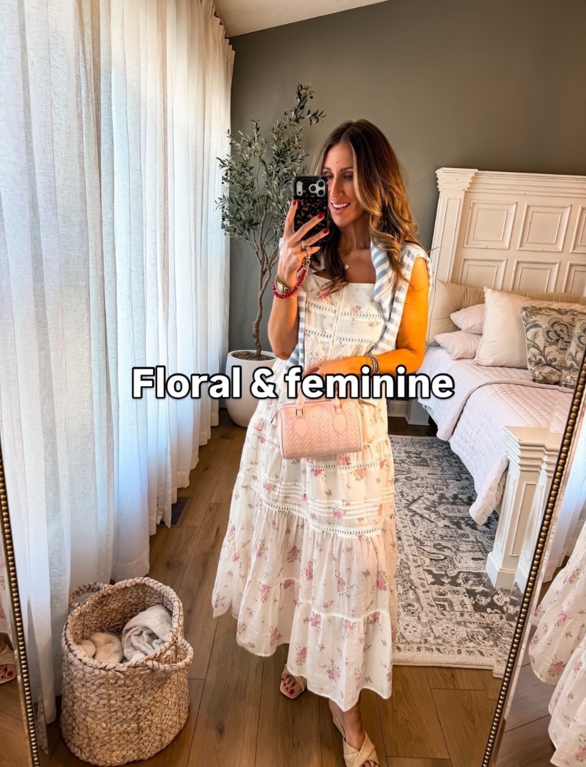 I love this floral and feminine spring outfit idea. This soft floral midi dress styled with neutral slides and a blush handbag give an effortlessly pretty everyday look.  Light, flowy, and romantic with a timeless floral print that never goes out of style.

floral dress, spring outfit ideas, feminine style outfit, midi dress outfit, floral midi dress, summer dress outfit, Target fashion finds, everyday outfit inspo, brunch outfit ideas, soft feminine style, spring summer fashion, womens outfit 2026, themominstylee

#LTKootd #LTKmomlife #LTKSeasonal