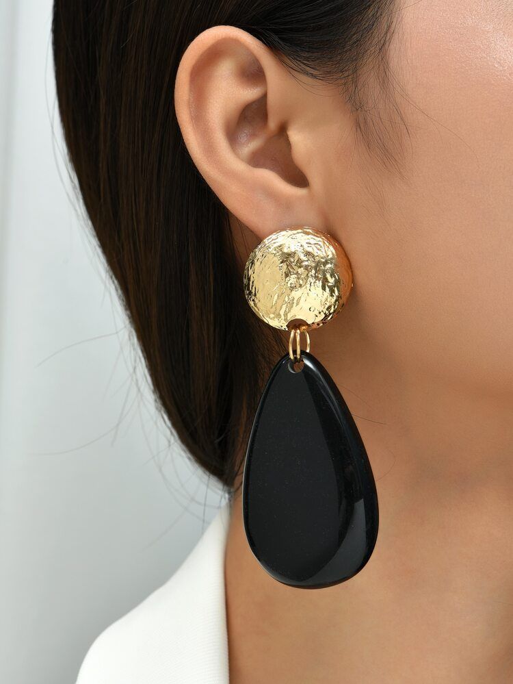 EMERY ROSE Water Drop Decor Earrings | SHEIN