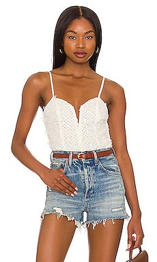 For Love & Lemons Versilla Bodysuit in White from Revolve.com | Revolve Clothing (Global)